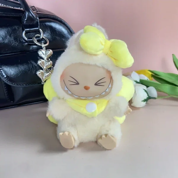 perfect fitting yellow bows for 17cm Labubu plush doll