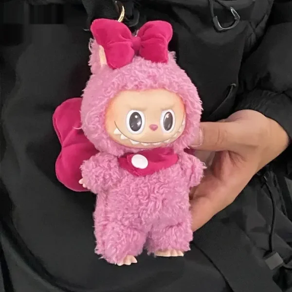 pink bunny costume for 17cm Labubu doll surprise gift