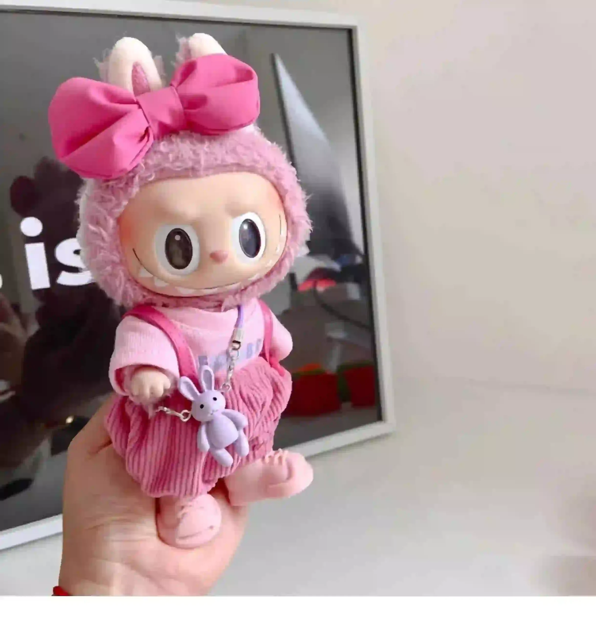 pink corduroy outfit for 17cm labubu doll v1 v2 scaled