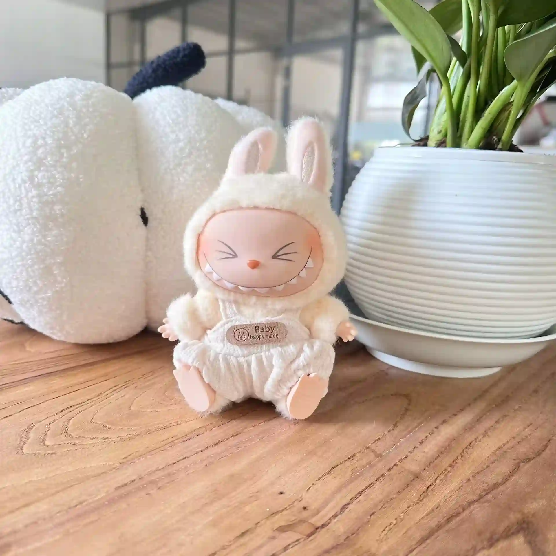 plush bunny clothes for 17cm Labubu I II idol dolls