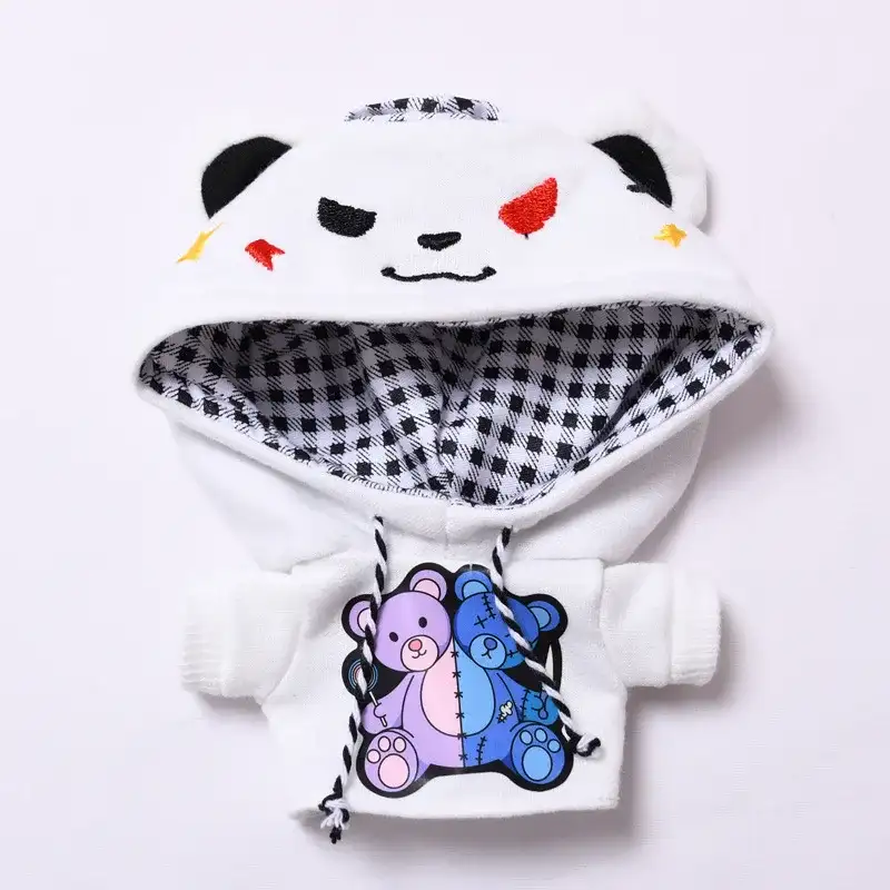 plush cotton labubu hoodie outfit for 17cm doll