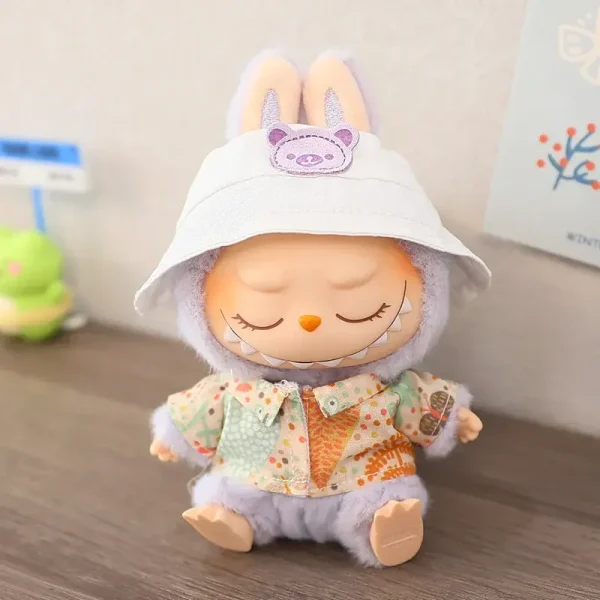 precise sizing bunny hat outfit for 17cm Labubu doll