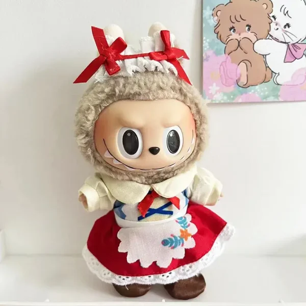 precise stitching bunny costume for 17cm Labubu doll