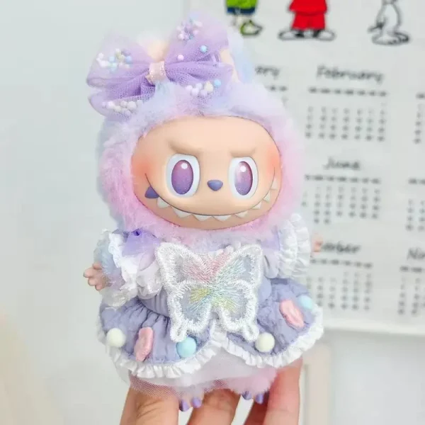 premium 112 scale labubu outfit lavender butterfly theme