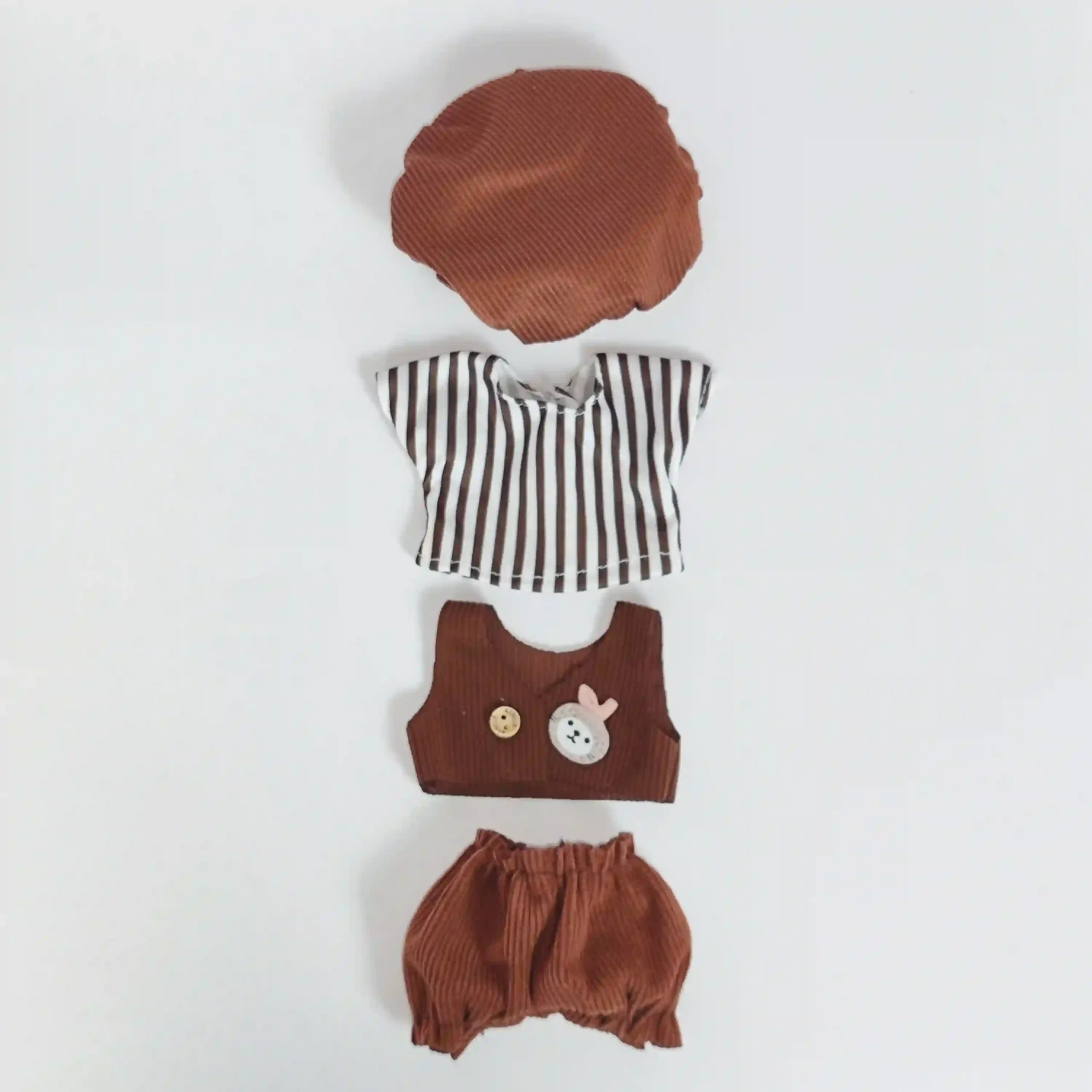 premium 17cm Labubu doll brown corduroy outfit accessories scaled