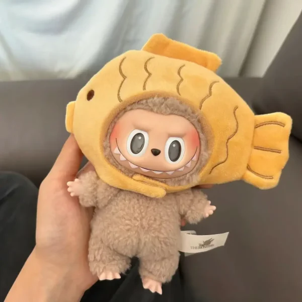 premium 17cm labubu doll plush costume outfit devil design