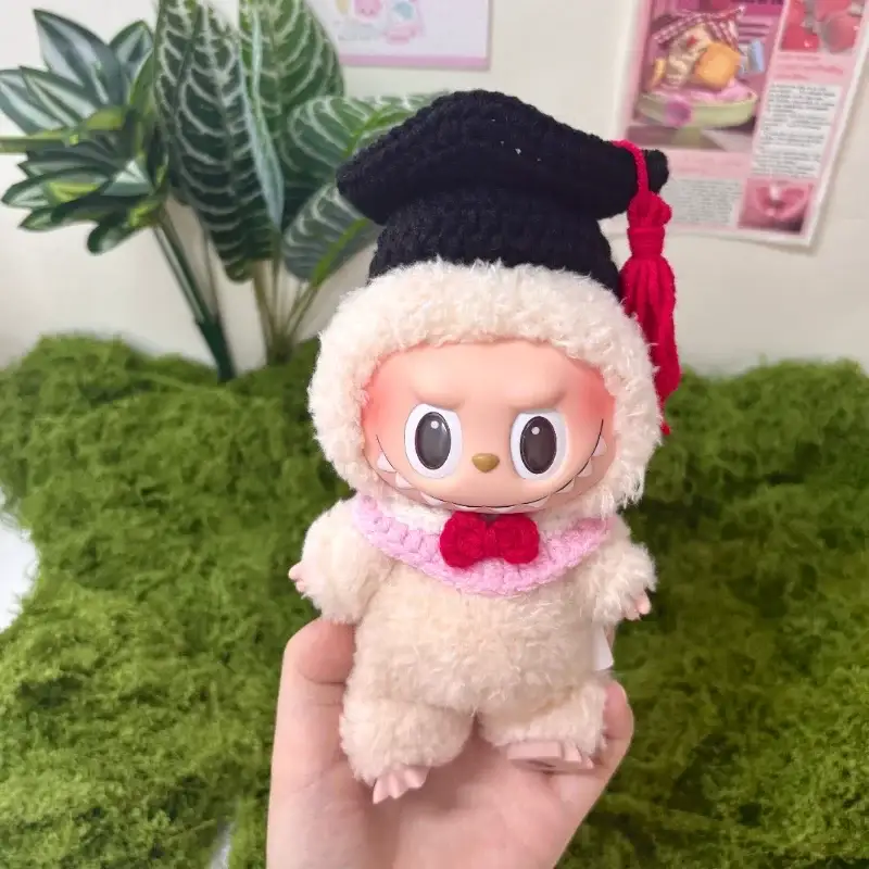 premium crochet labubu graduation outfit for 17cm and 15cm dolls