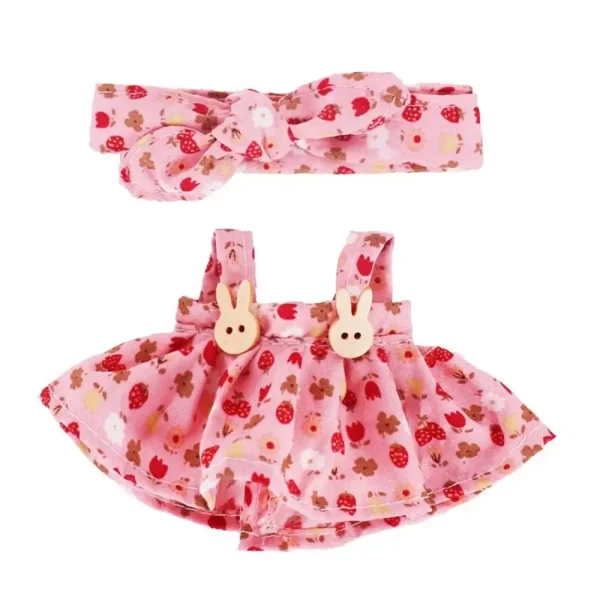premium handmade labubu doll floral dress and headband