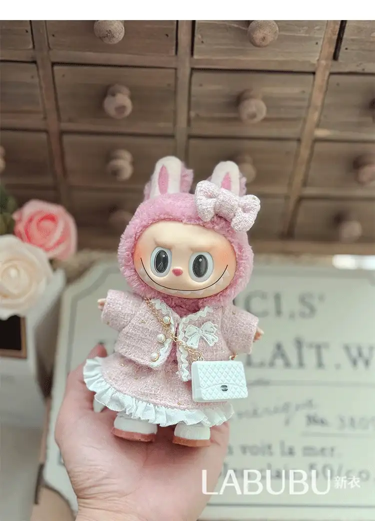premium labubu doll outfit tweed jacket dress accessories