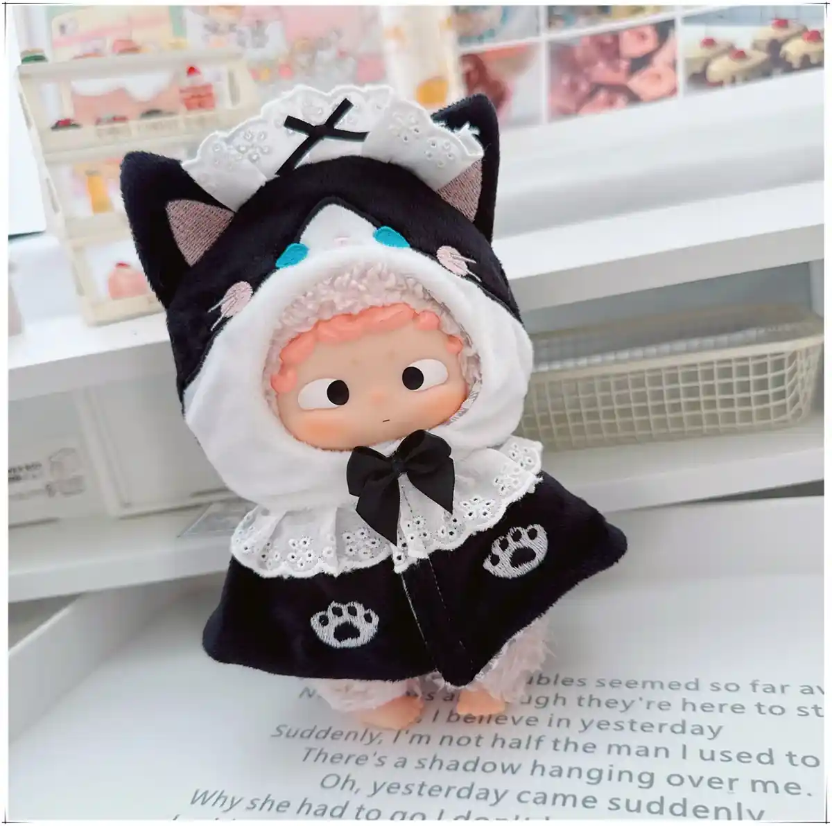 premium plush cotton labubu doll animal hooded cloak 15cm 17cm fit