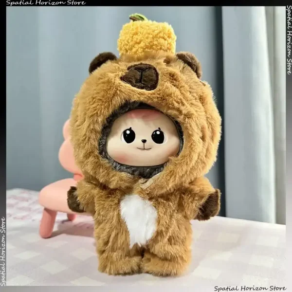 premium plush fabric brown bear onesie for mini kpop idol dolls