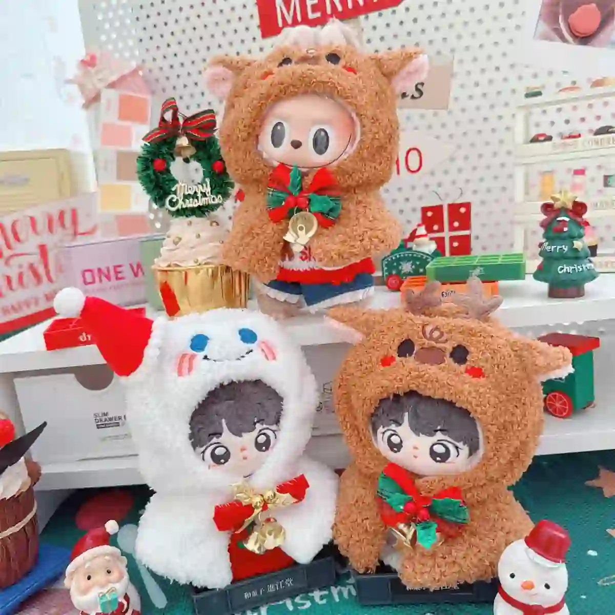 premium plush labubu christmas outfit 15 17cm dolls