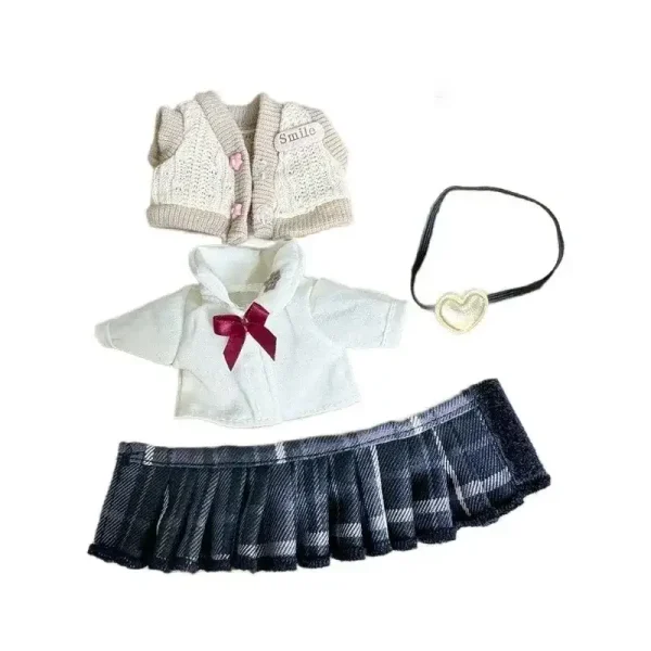 premium quality 17cm Labubu doll school uniform clothing