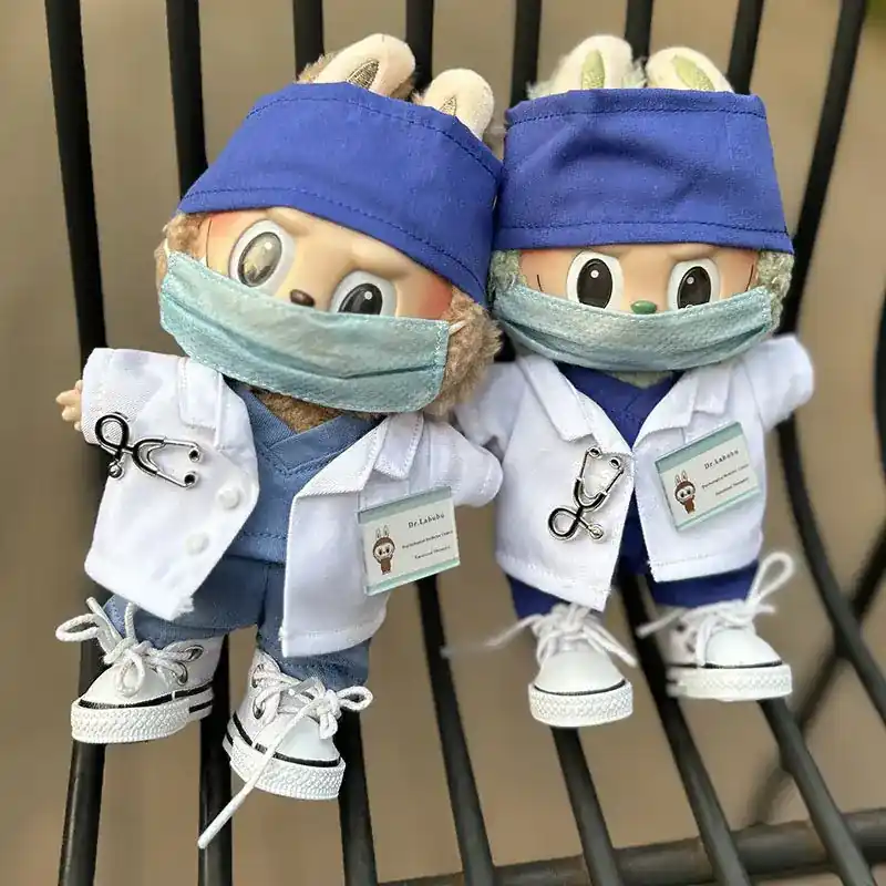 professional looking doctor uniform for 17cm Labubu doll