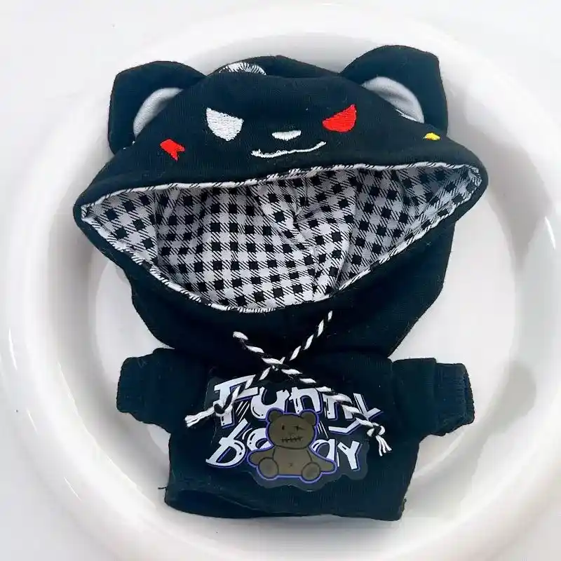 realistic 17cm labubu doll clothes bear hoodie outfit set