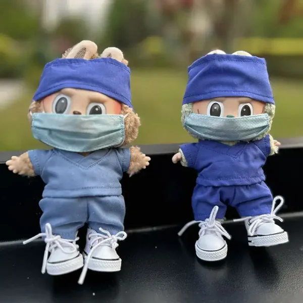 realistic doctor costume for 17cm Labubu plush toy