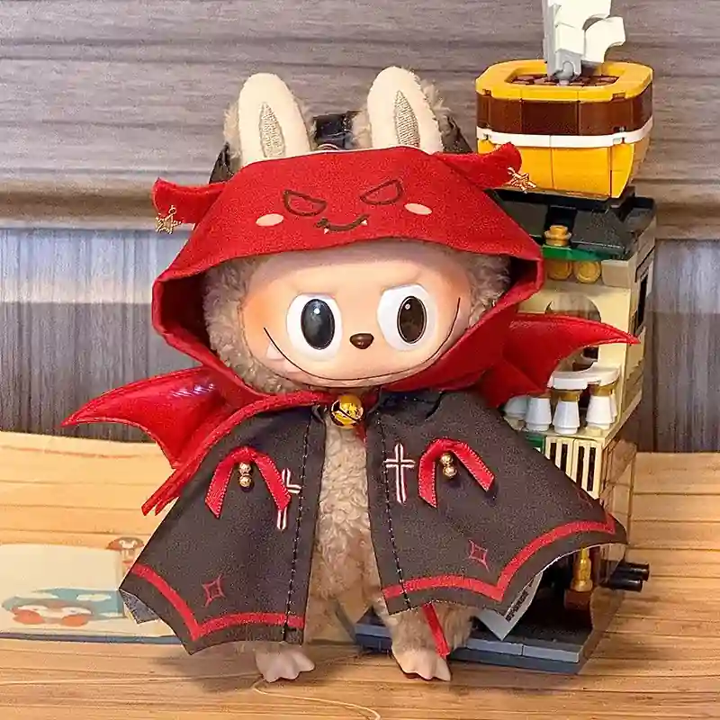 red devil vampire hooded cloak for 15 17cm labubu doll accessories