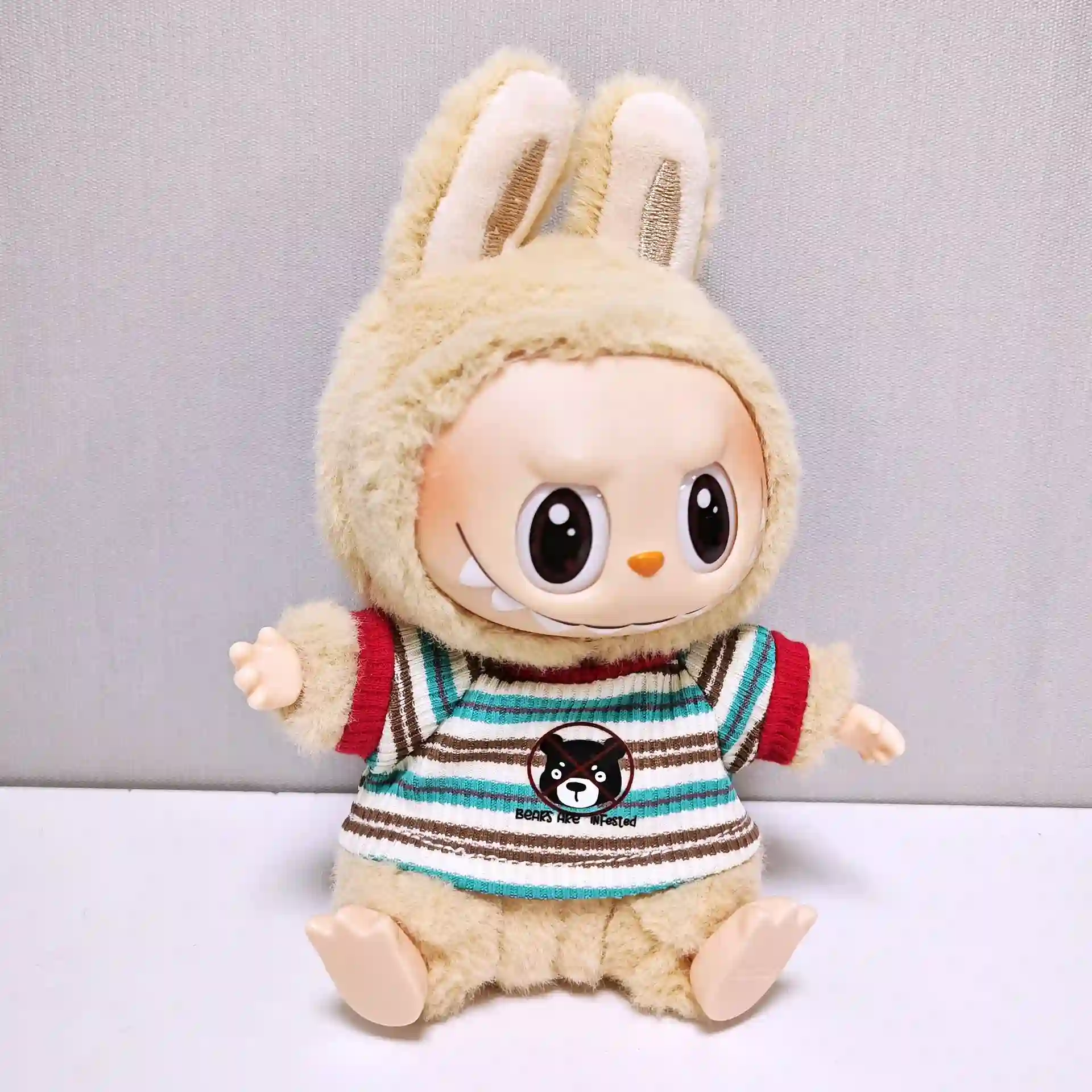 red overalls labubu outfit set for christmas holiday gift