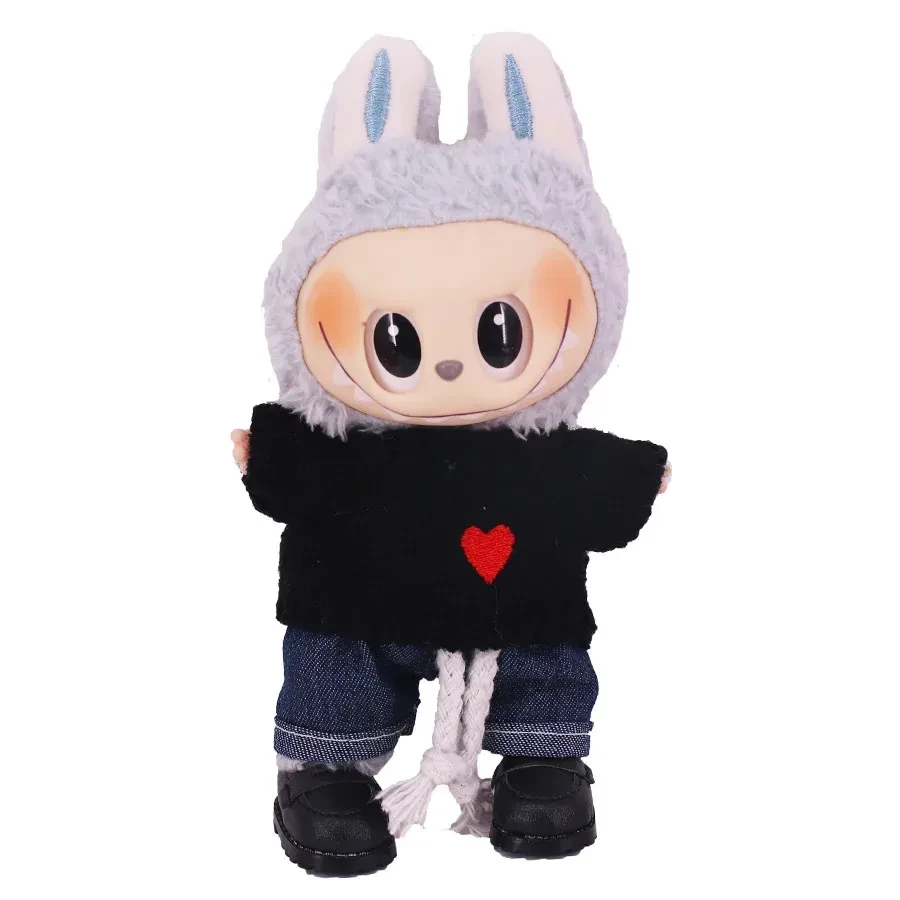 replacement outfit for 17cm labubu doll knit sweater shorts