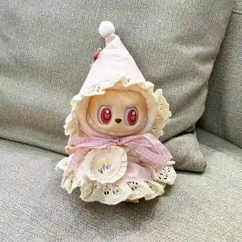 sage green off white labubu doll clothes enchanting design