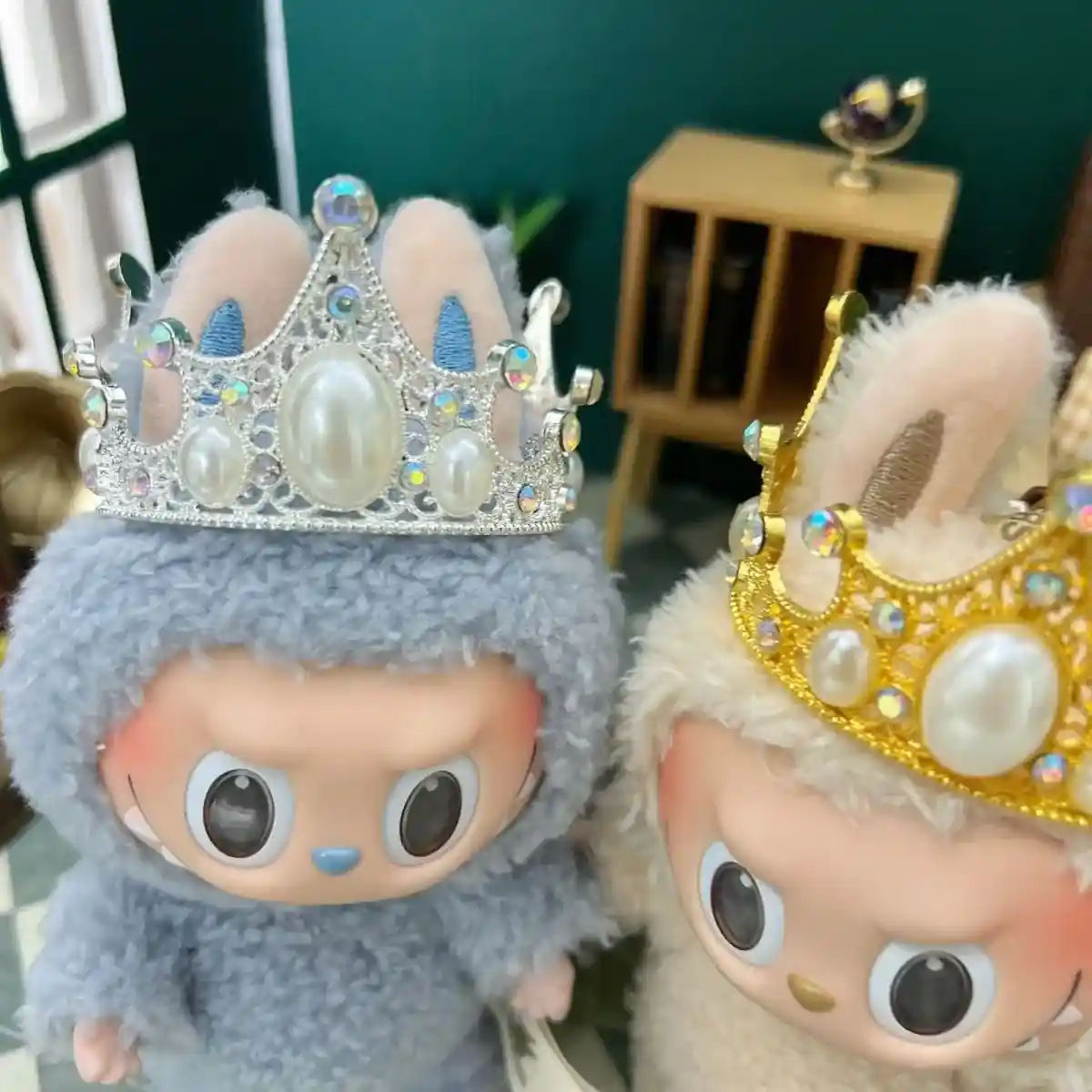silver crown headwear for 17cm Labubu doll diy accessories