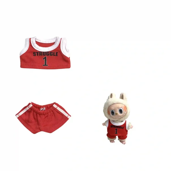 sleeveless basketball jersey for 17cm Labubu doll