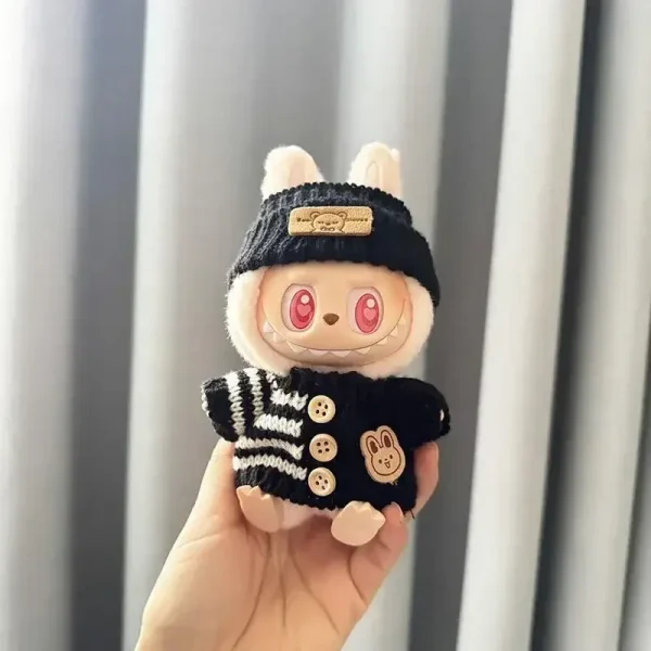 snug fitting labubu knit sweater outfit for 15 17cm dolls