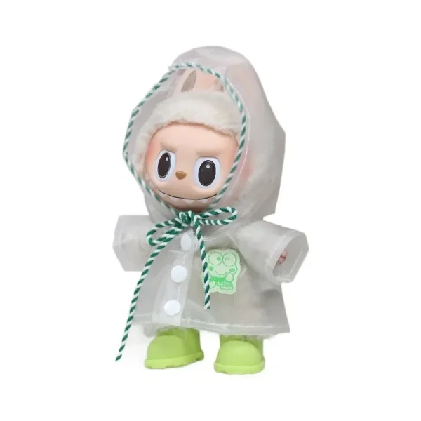 snug fitting raincoat for 17cm Labubu doll playtime