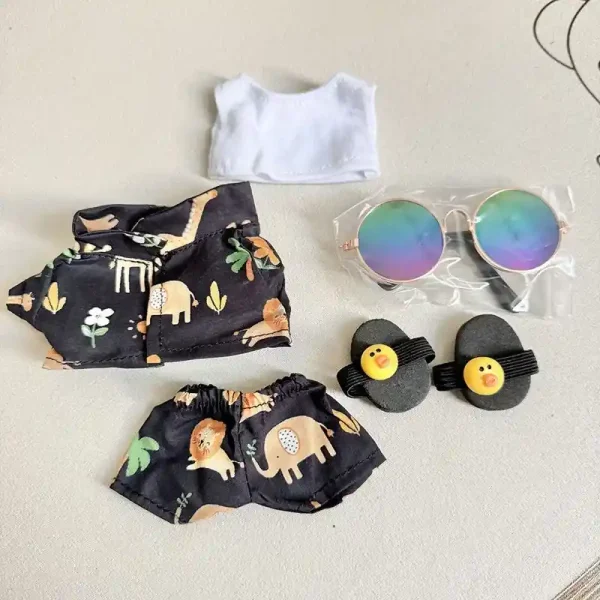 soft and comfortable labubu doll summer clothing set