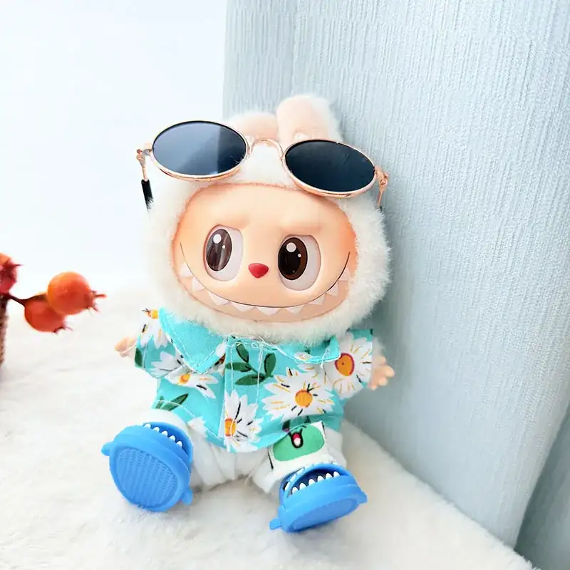 soft and comfortable summer outfit for 17cm Labubu plush doll