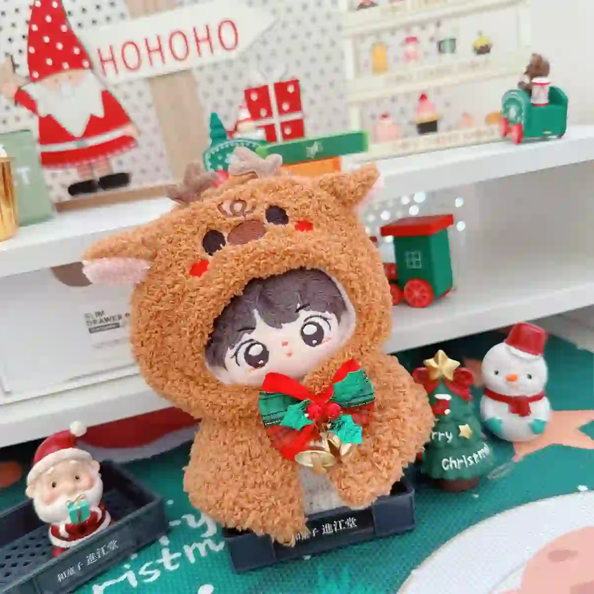 soft and fluffy christmas outfit for 15 17cm labubu doll