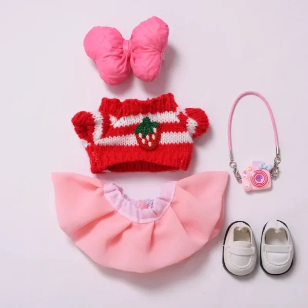 soft chiffon skirt and knit sweater 17cm doll outfit