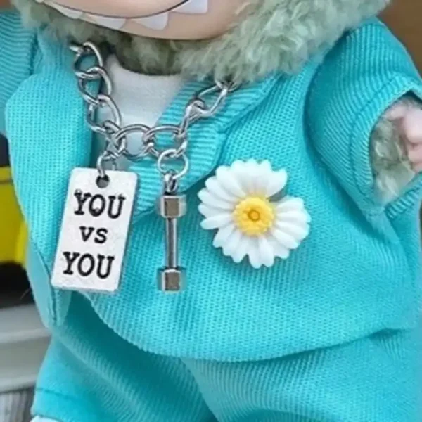 soft cotton blend labubu teal suit outfit for dolls