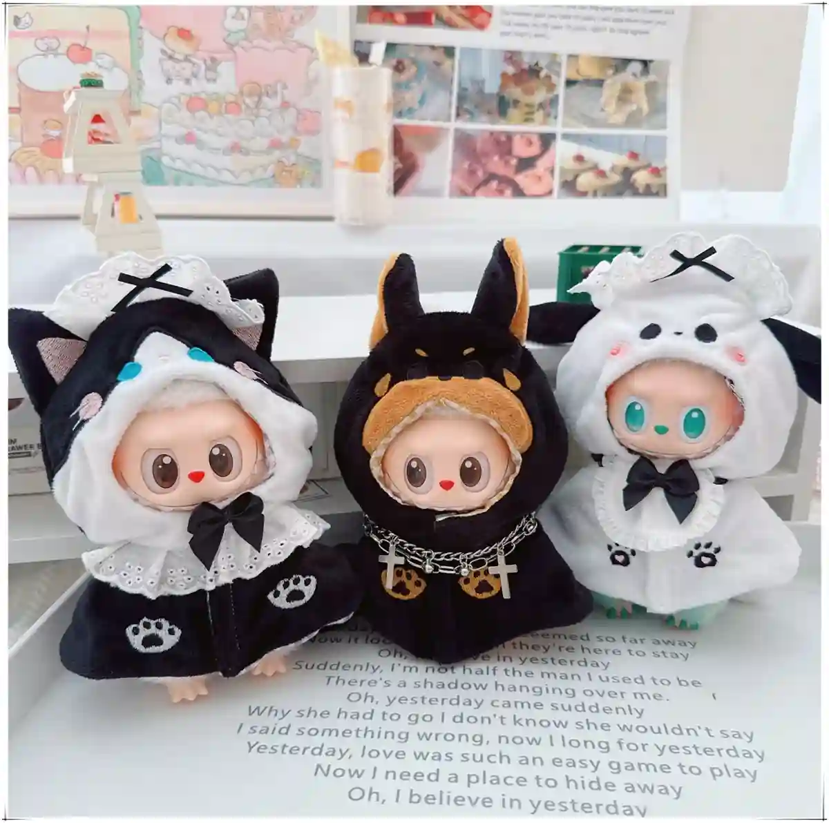soft cuddly plush labubu doll cloak for 15 17cm labubu dolls