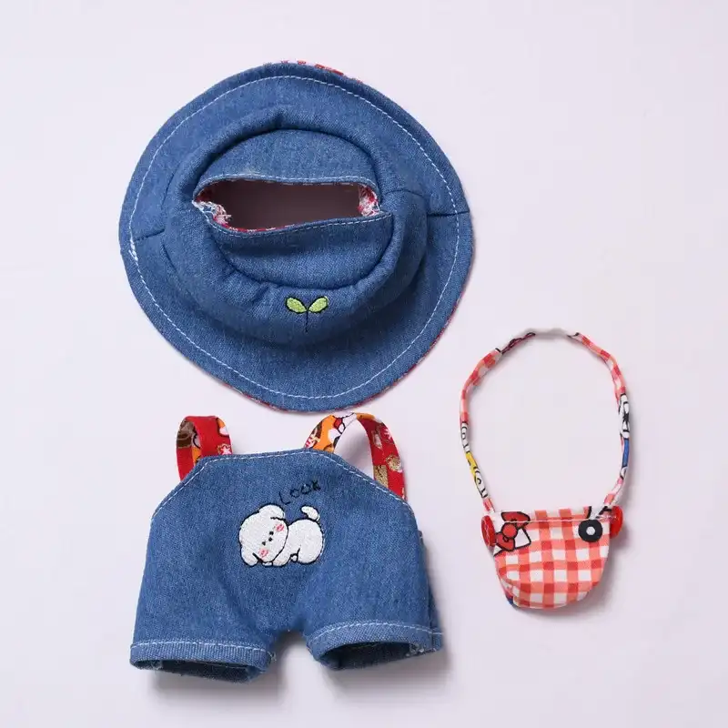 soft denim labubu doll outfit perfect for photoshoot or play