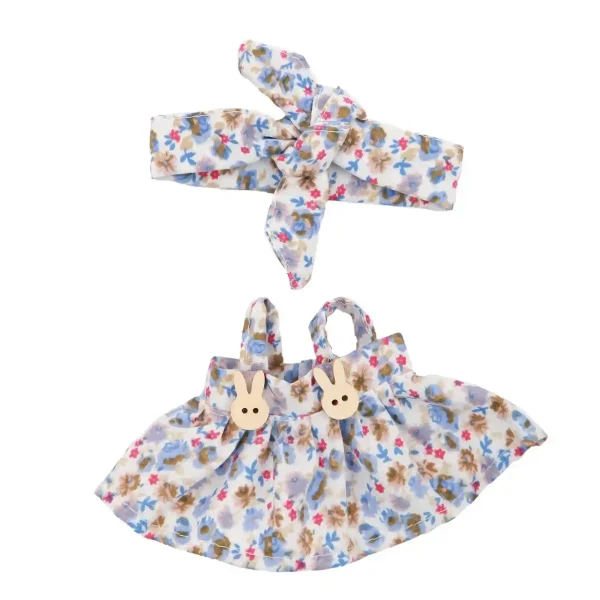 soft fabric labubu doll dress with matching bow