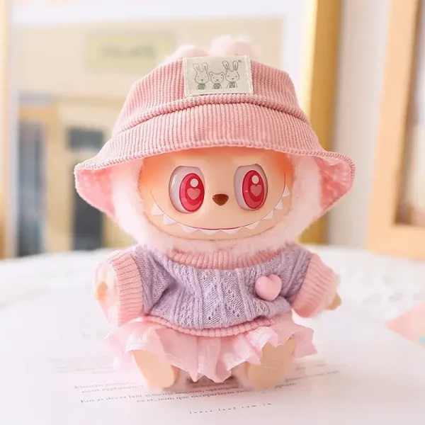 soft knitted sweater dress for 17cm Labubu doll