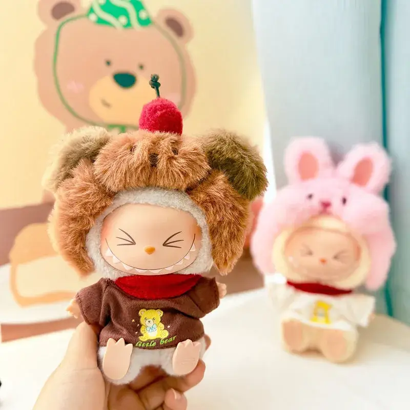 soft pastel colored labuubu doll clothes set capybara bear bunny
