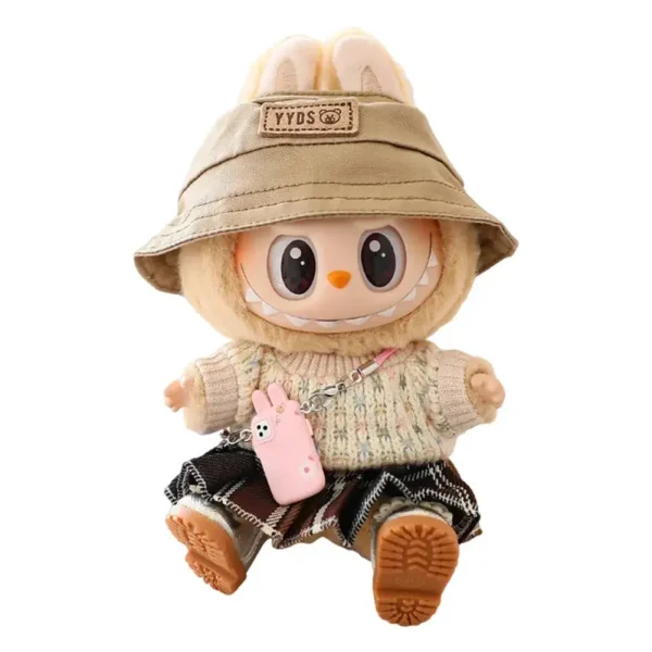 soft pink and mint green labubu bunny outfit options