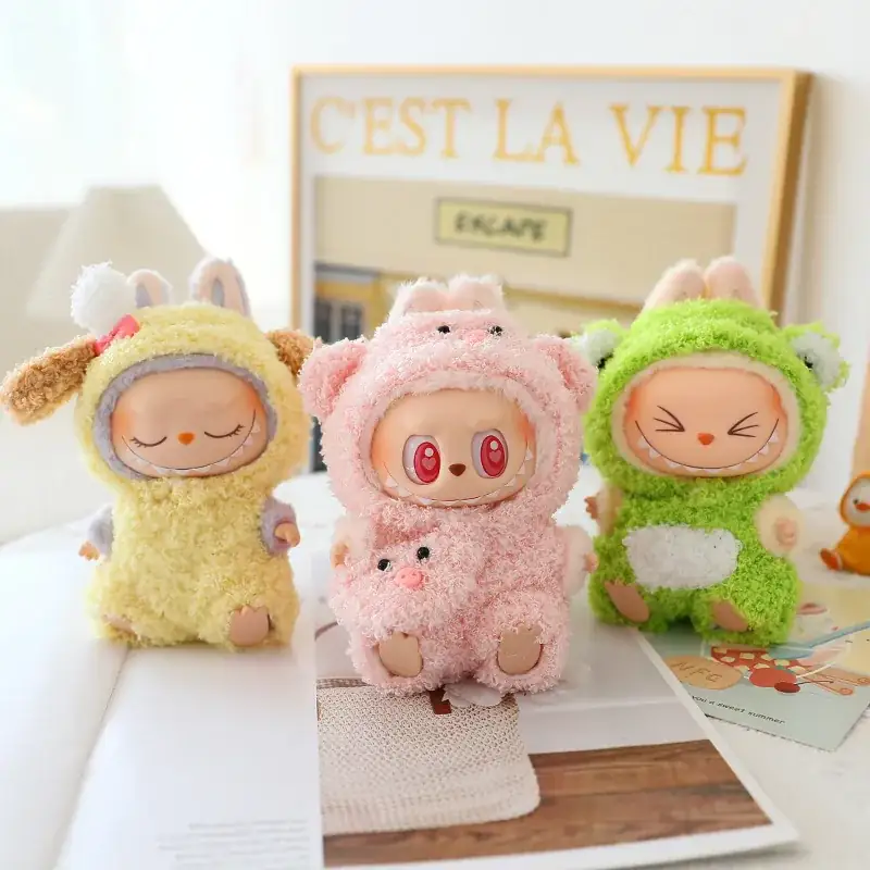 soft plush bunny costume for 15 17cm labubu doll