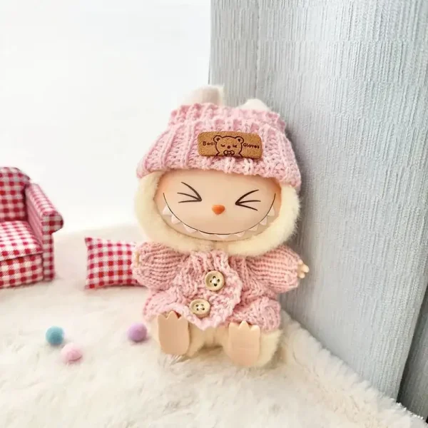 soft plush bunny hood labubu doll outfit accessory