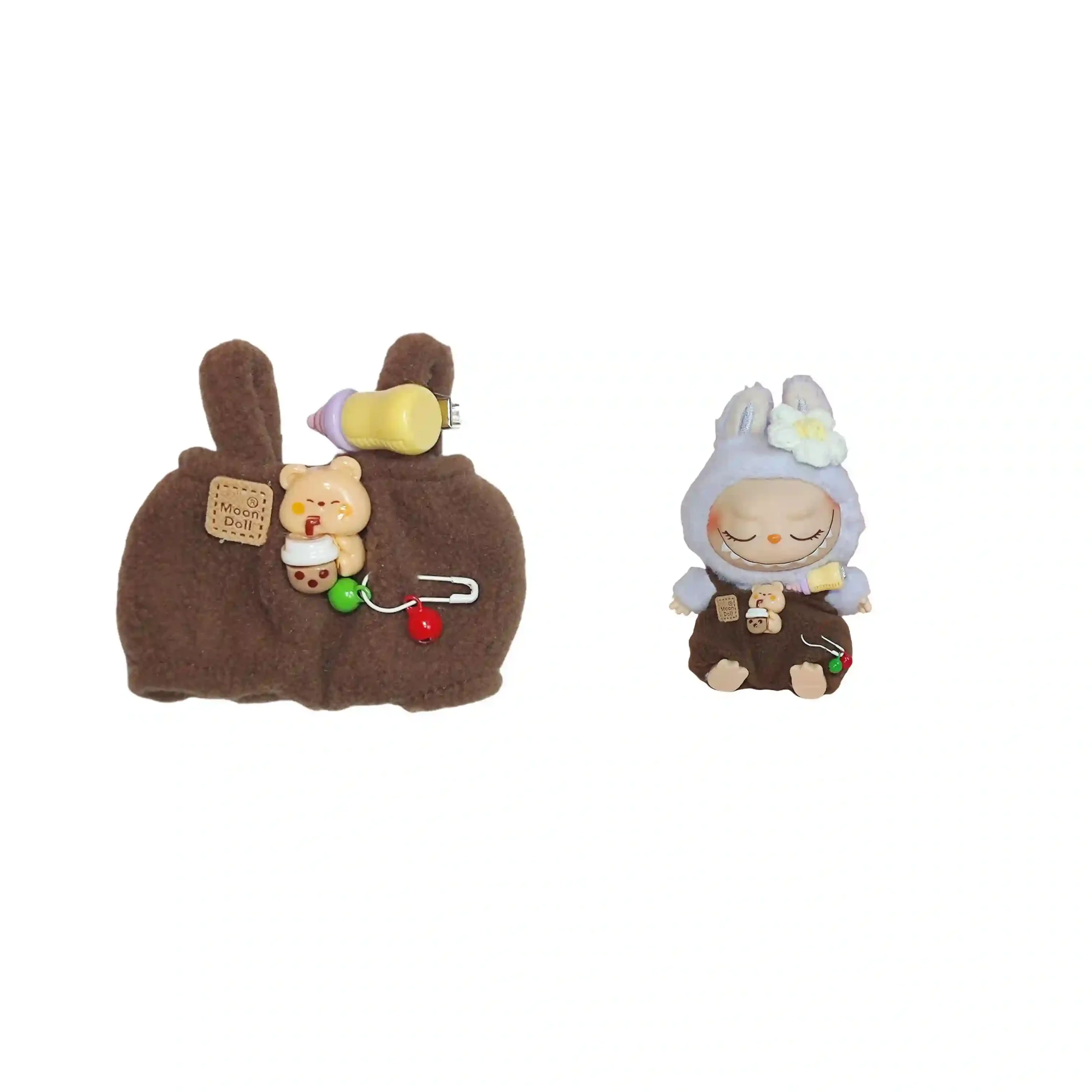 soft plush bunny outfit for labubu doll sitting poses scaled