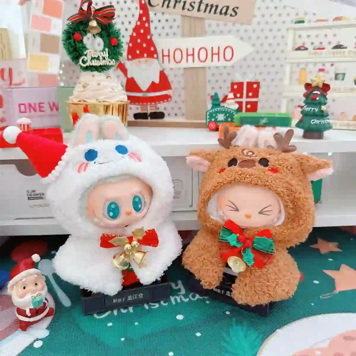 soft plush christmas clothing for 15 17cm labubu doll