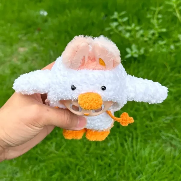 soft plush crochet duck costume for 17cm Labubu V1 V2 V3