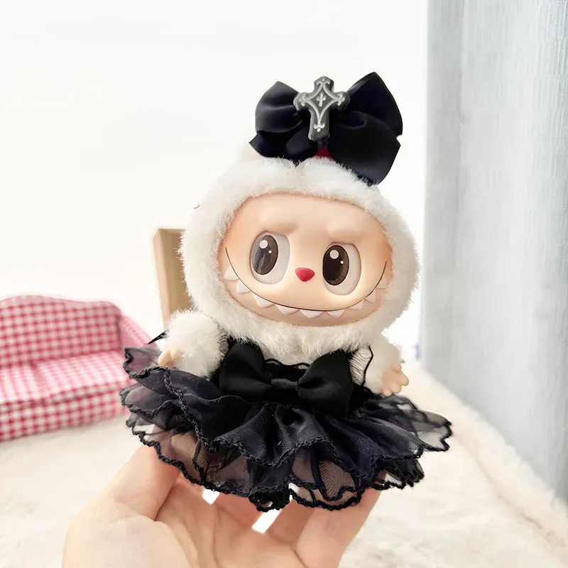 soft plush labubu angel costume with delicate pearl accents