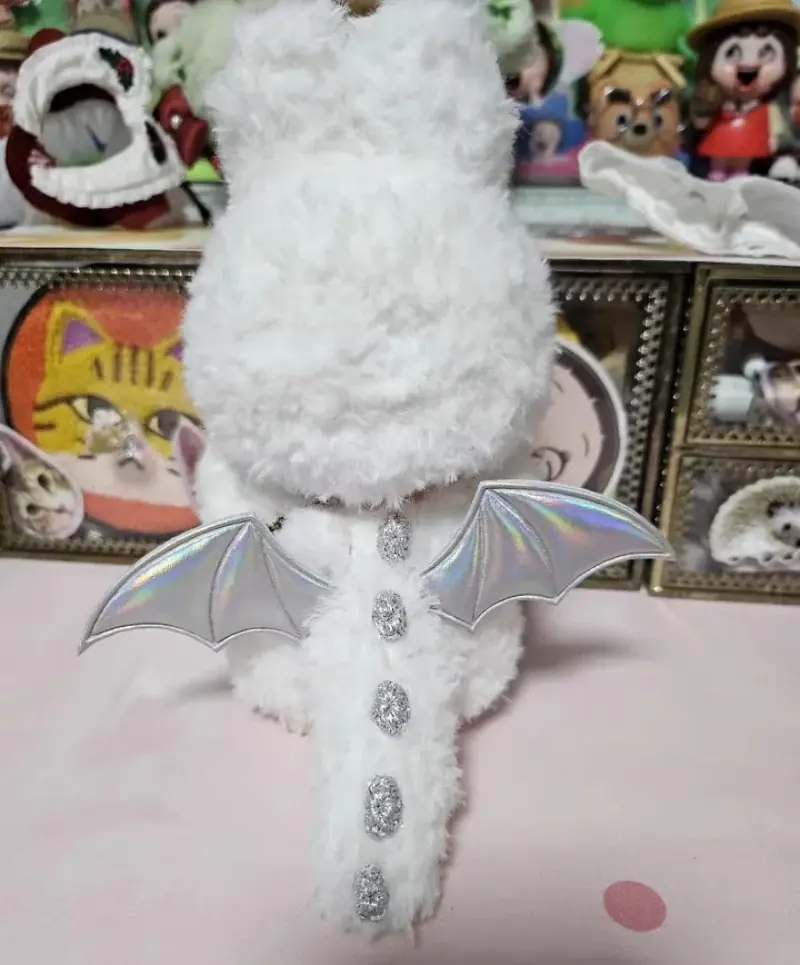 soft plush labubu bunny monster costume outfit white or brown color option