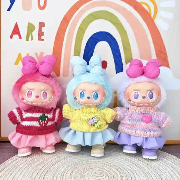 soft textured yarn labubu doll clothes set gift