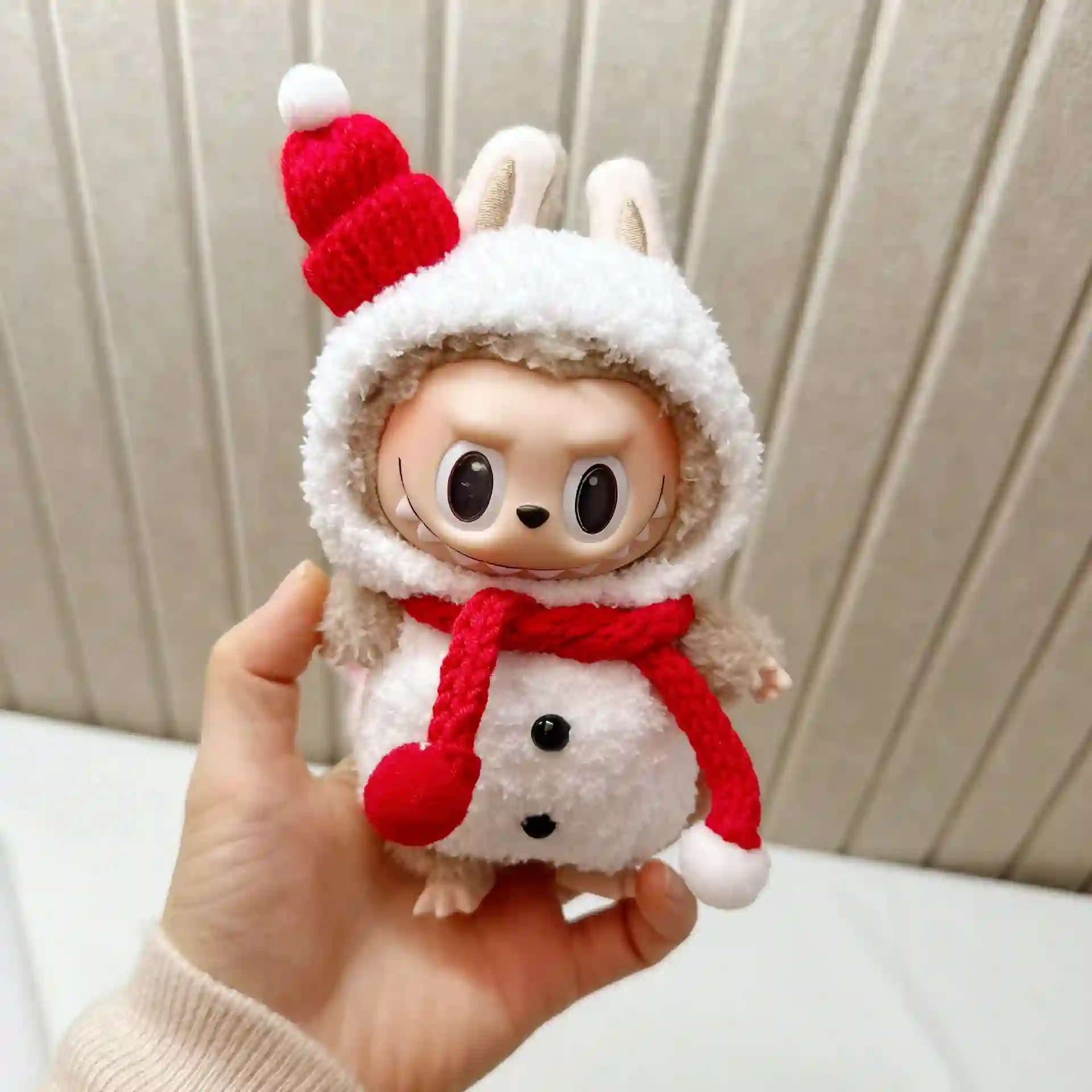 soft yarn crochet astronaut outfit for 17cm Labubu doll cosplay