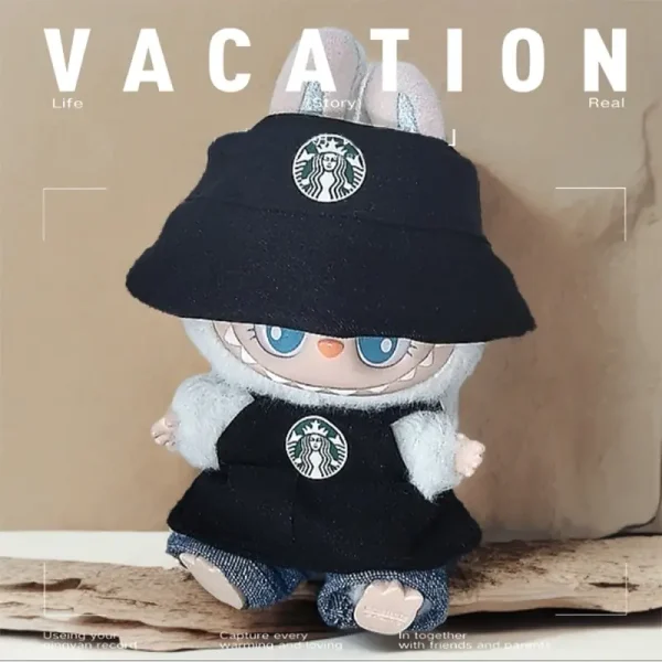 stylish 17cm Labubu doll apron and t shirt set