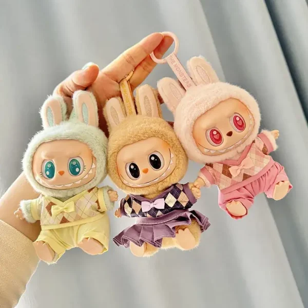 stylish 17cm Labubu doll clothes set mix and match outfits